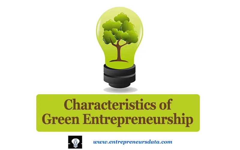 Characteristics of Green Entrepreneurship by entrepreneurs data