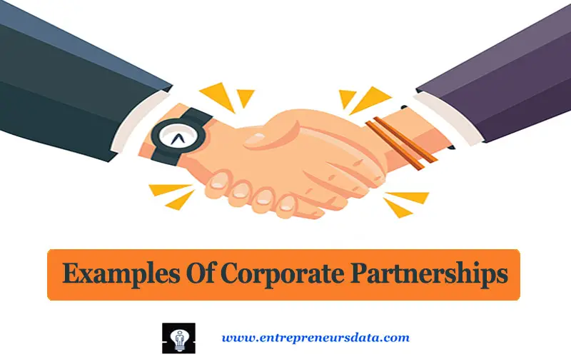 Examples of Corporate Partnerships by entrepreneurs data 